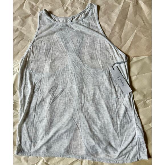 Calvin Klein Performance Tank Top Grey Medium Crossover Back - Picture 6 of 8